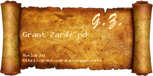 Grant Zaránd névjegykártya